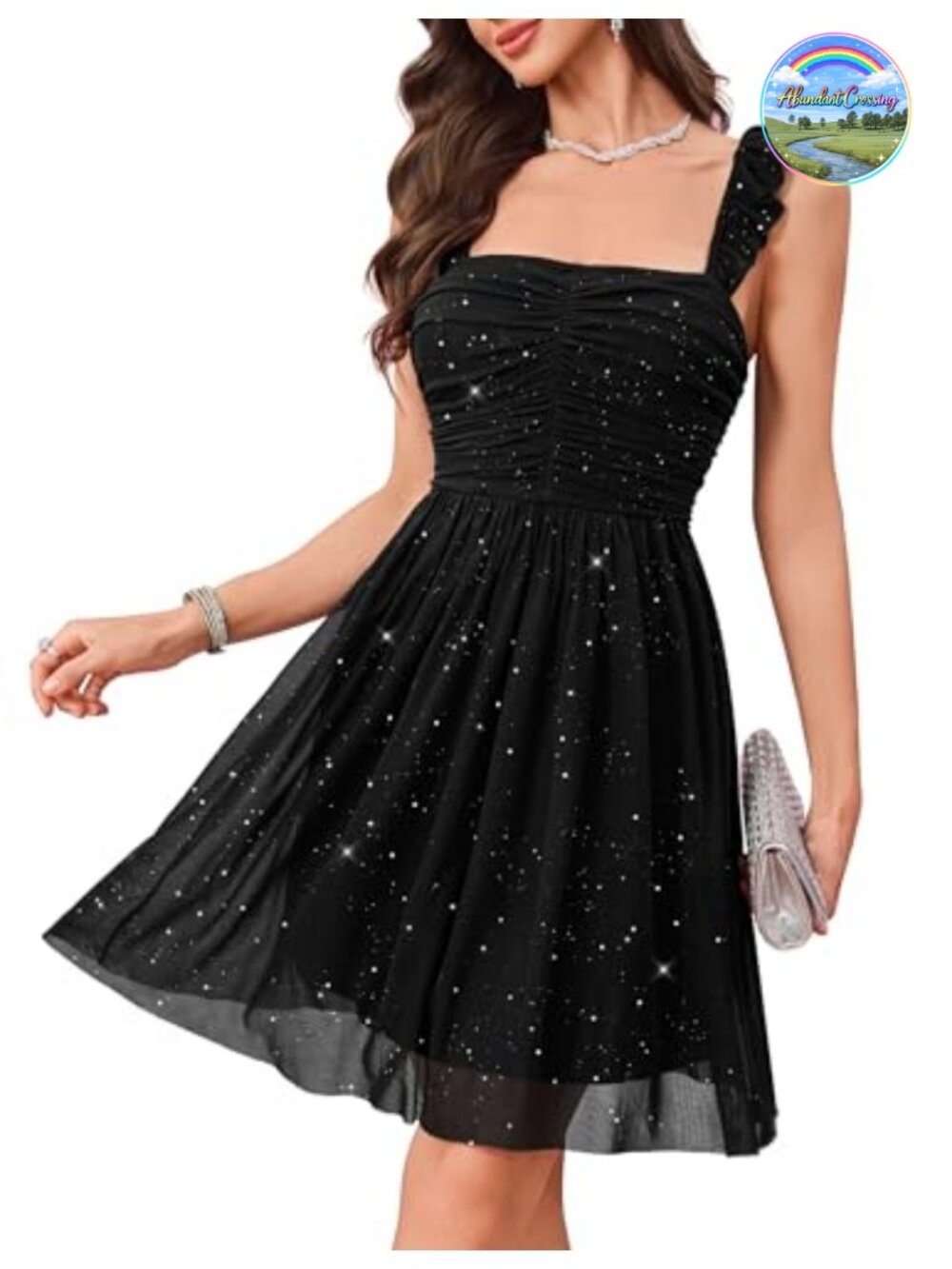 Wedtrend Sparkly Sequin Mesh Cocktail Dress Strapless Sleeveless Party Prom